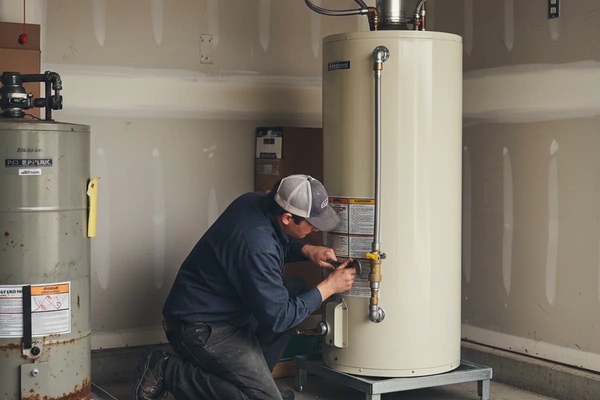 Water heater and shutoff valve replacement in Franklinville
