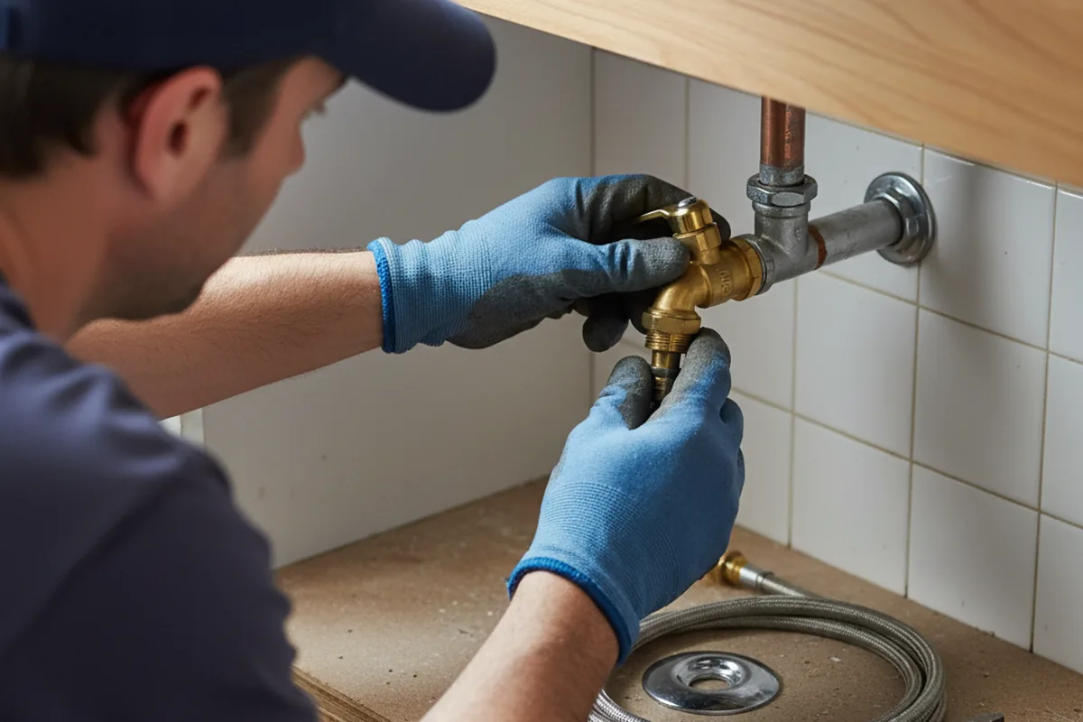 Shutoff valve and fitting work during Emergency Plumbing in Franklinville